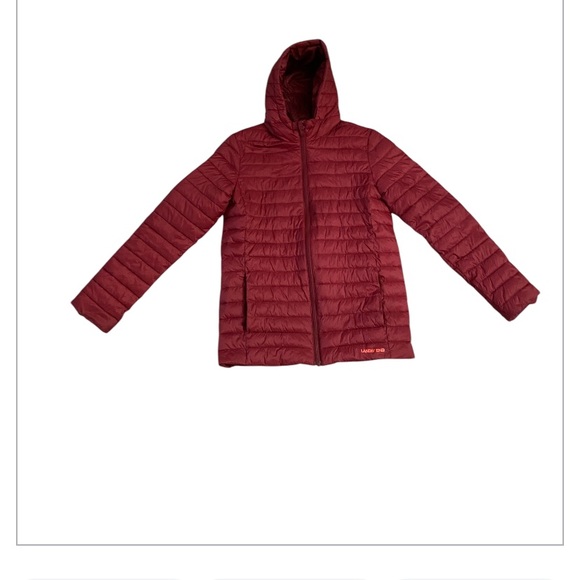 LANDS END Girl Size t Girls XL( 14-16) Primaloft Red Merlot Hooded Puffer Jacket